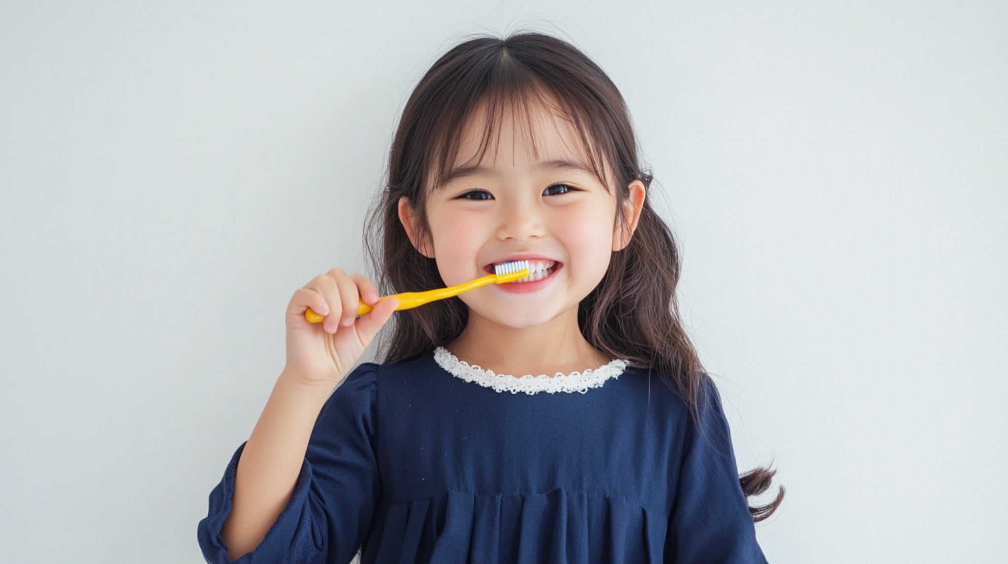 歯磨きをする子ども