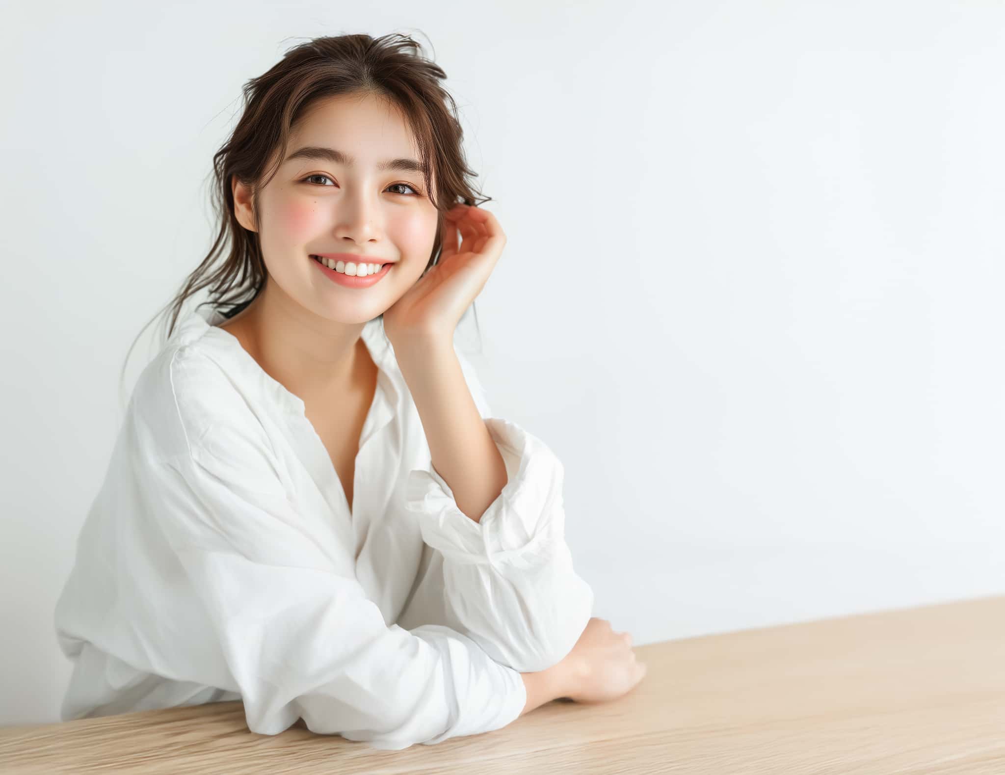 マウスピースのお手入れをしっかりして美しい歯並びになった笑顔の女性