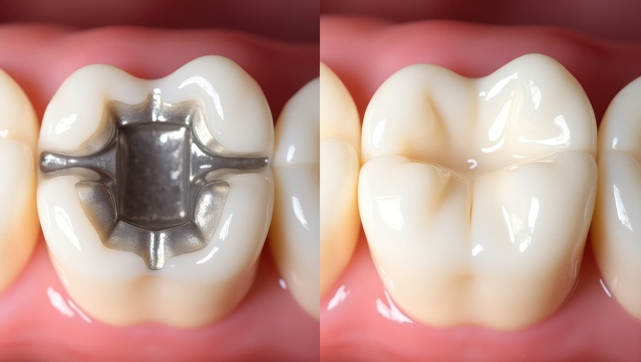 銀歯を白くする治療のビフォーアフター