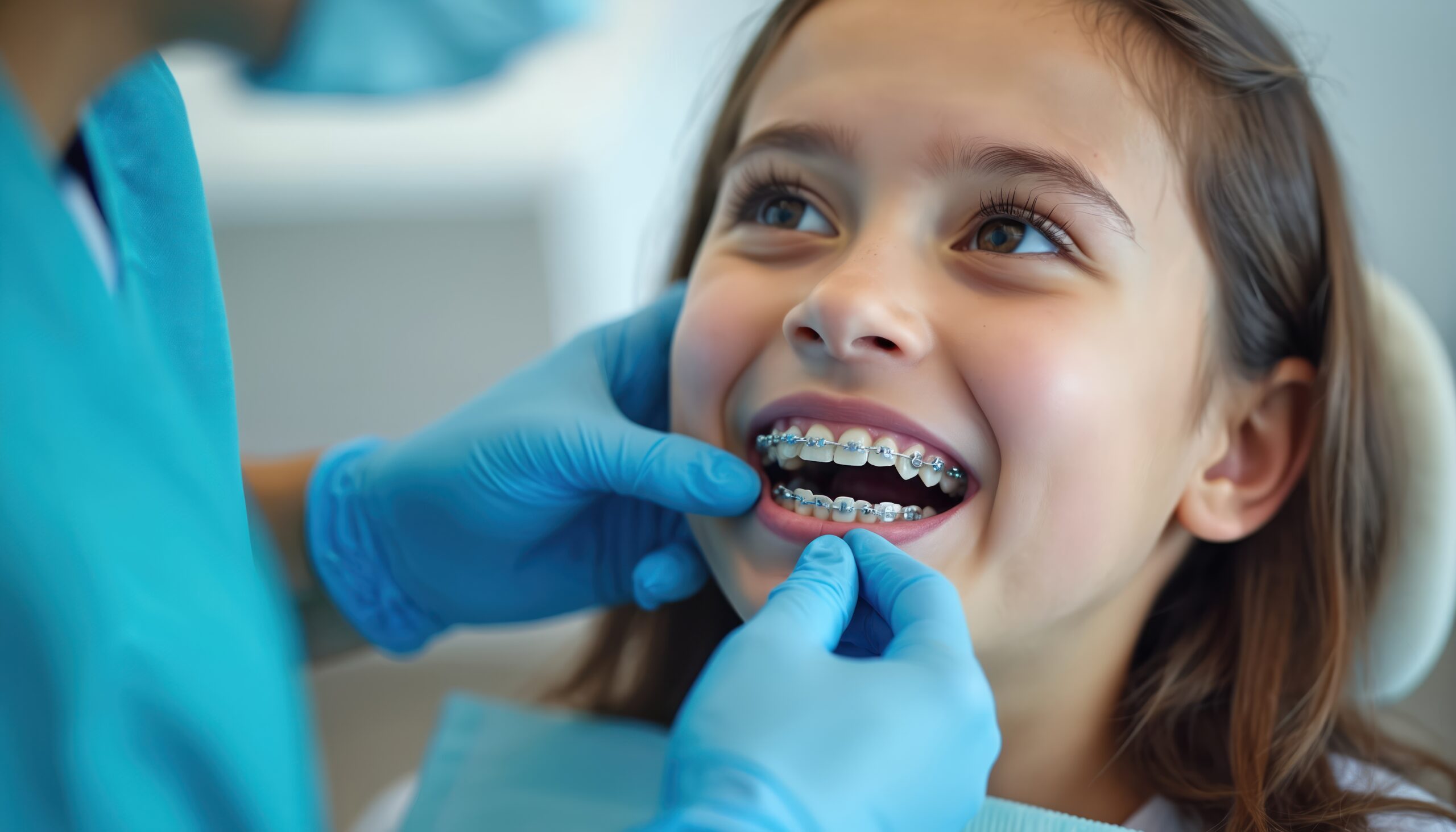 ワイヤーを装着する女の子